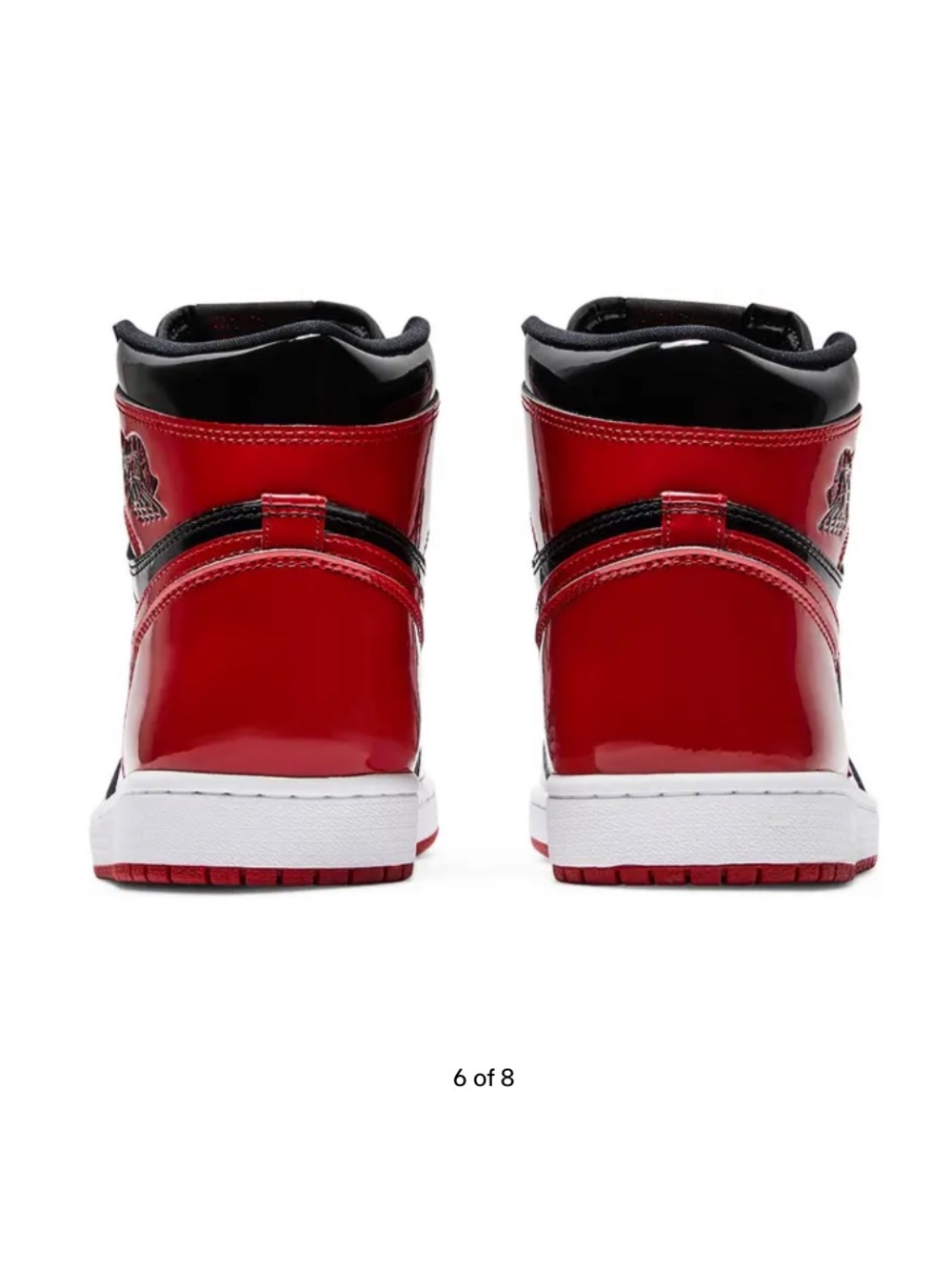 Jordan High-Top Sneakers in Black and Red Patent - Picture 3 of 6